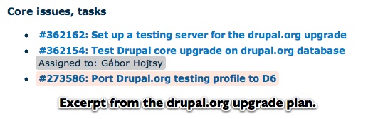 Drupal.org upgrade plan excerpt