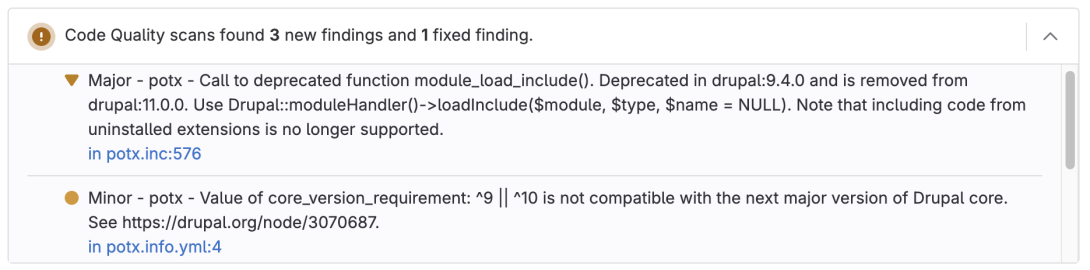 Upgrade Status results in Gitlab